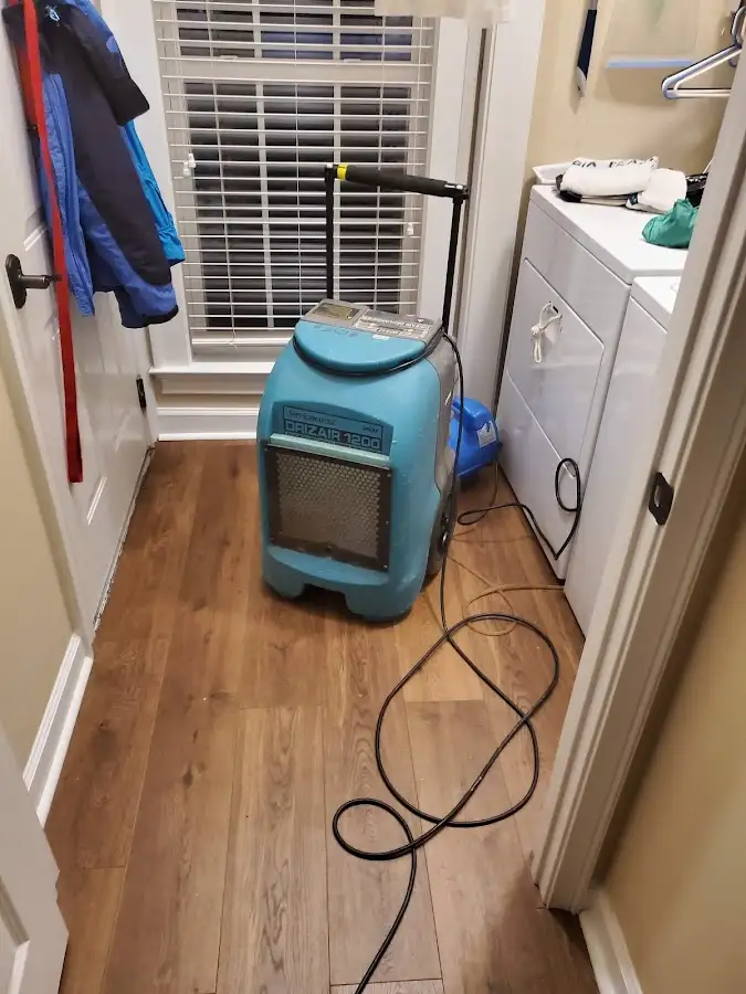 Commercial dehumidifier deployed for Flood Damage Cleanup in Foothill Farms