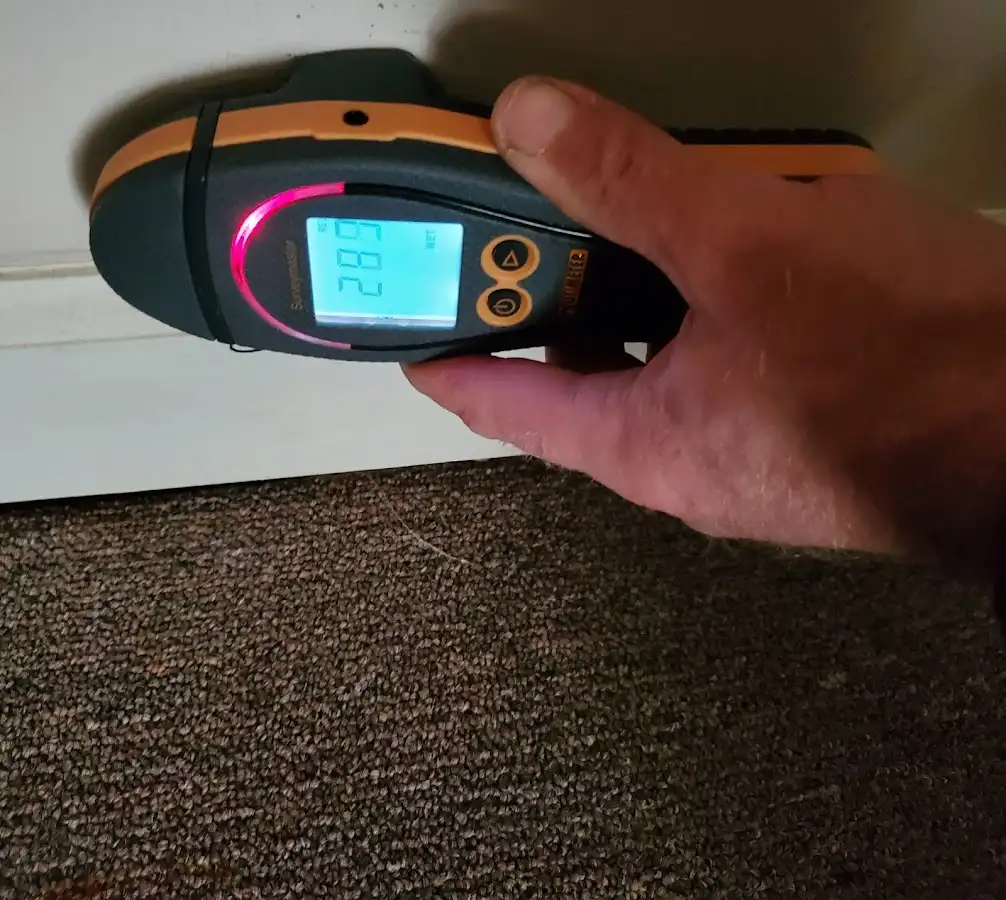 Moisture detection at baseboard during Sewage Cleanup & Sanitation in Foothill Farms
